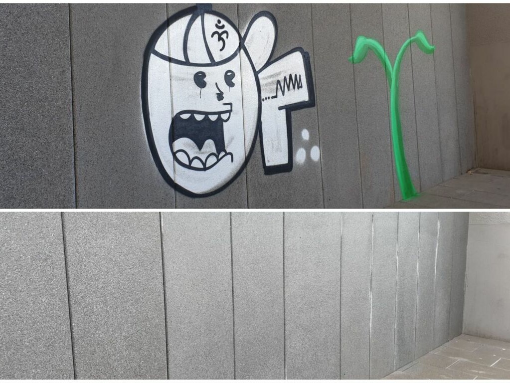 Graffitientfernung auf Beton